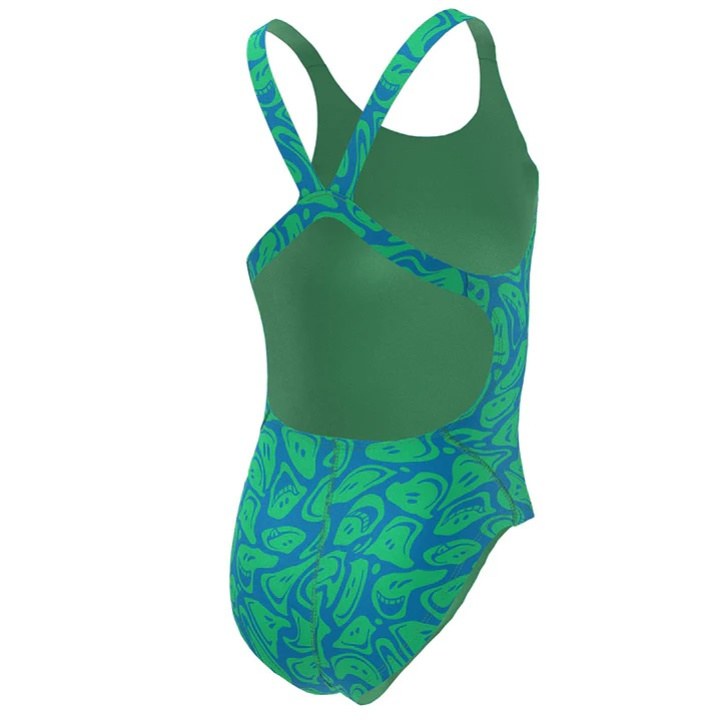 Girl's swimsuit Nike Hydrastrong Multi Print Girls Electric Algae