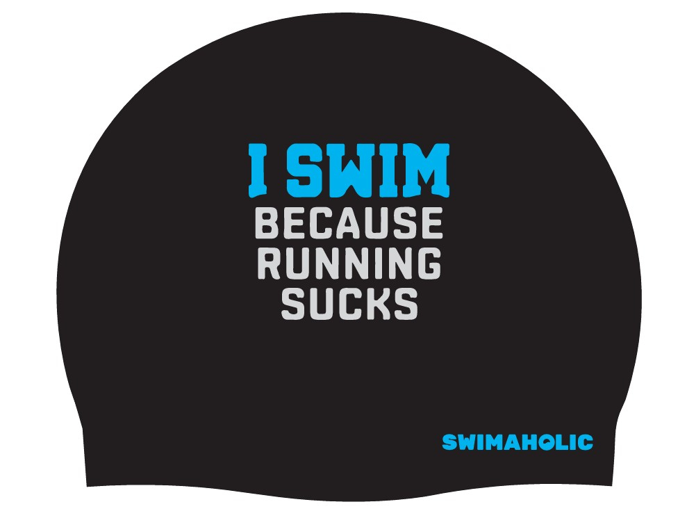 Swimaholic Schwarz Schwimmütze I Swim Clasic Cap - Image 2