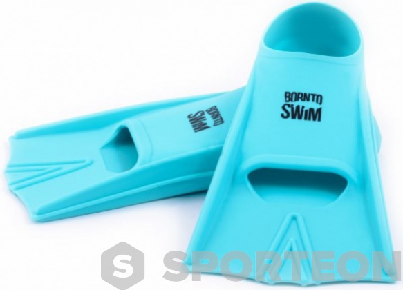 BornToSwim Blue silicone swimming fins