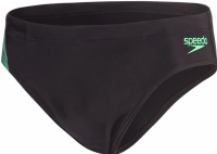 Speedo Placement 7cm Brief Black/USA Charcoal/Fake Green
