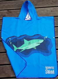 BornToSwim Shark Poncho Junior Blue