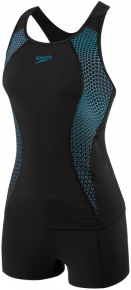 Speedo Placement Racerback Tankini Boyleg Black/Nordic Teal Speedo Placement Racerback Tankini Boyleg Black/Nordic Teal
