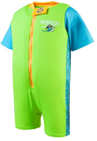 Speedo Character Printed Float Suit Chima Azure Blue/Fluro Green
