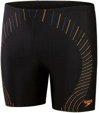 Speedo Duo Logo Print Mid Jammer Black/Mandarin Peel/Dark Teal