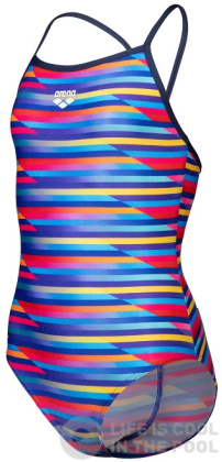 Arena Performance Racing Stripe Light Drop Back Girls Multi