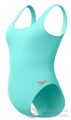 Speedo Textd Belted Deep U-Back 1 piece Blue